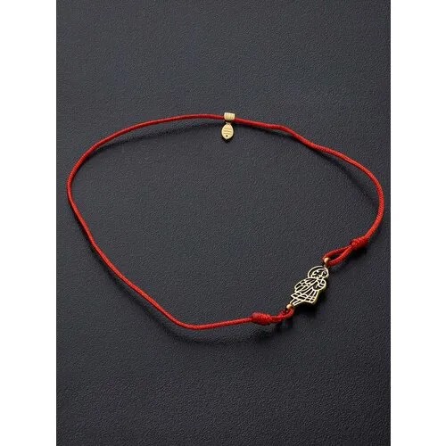Браслет Angelskaya925 Тонкий браслет красная нить на руку, размер 24 см, черный, золотистый