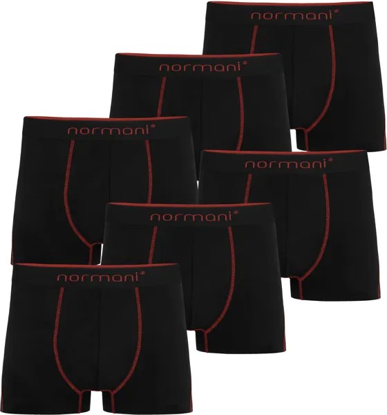 Боксеры normani 6 Herren Baumwoll-Boxershorts, красный