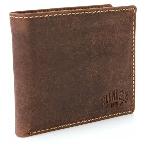Бумажник Klondike, фактура гладкая, коричневый