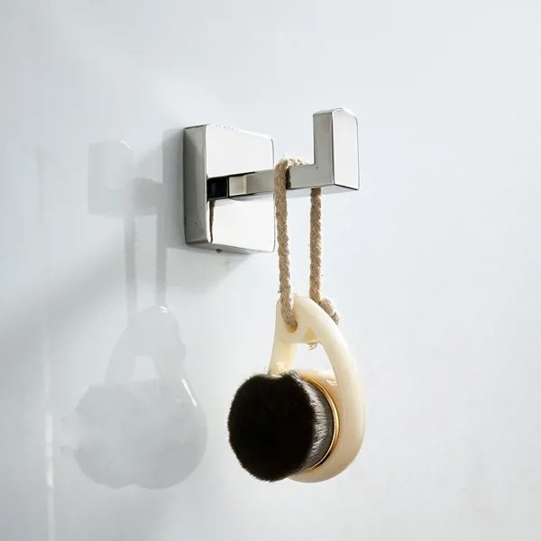 Современные аксессуары для ванной комнаты, полированный серебряный крючок для полотенец Sus304, нержавеющая сталь, аксессуары для ванной комнаты, набор, крючок для пальто, настенный