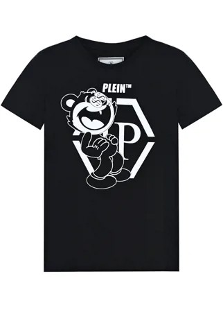 Черная футболка с принтом Philipp Plein детская