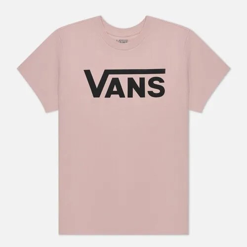 Футболка VANS, хлопок, однотонная, размер XS, розовый