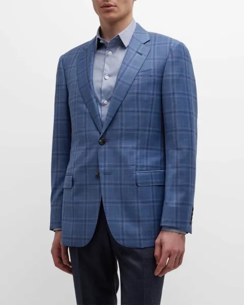 Мужское спортивное пальто в клетку Windowpane Emporio Armani