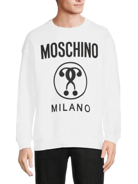 Толстовка с длинными рукавами и логотипом Moschino, белый