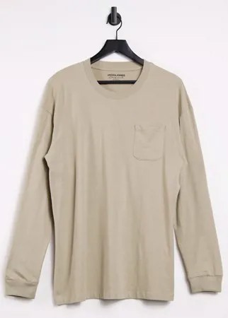 Бежевый свободный лонгслив Jack & Jones Core
