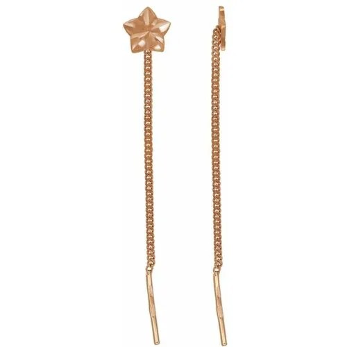Серьги цепочки КРОЕС, красное золото, 585 проба, золотой