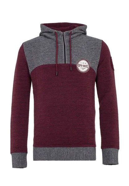 Толстовка Cipo & Baxx Kapuzensweater, цвет Burgundy-Grey