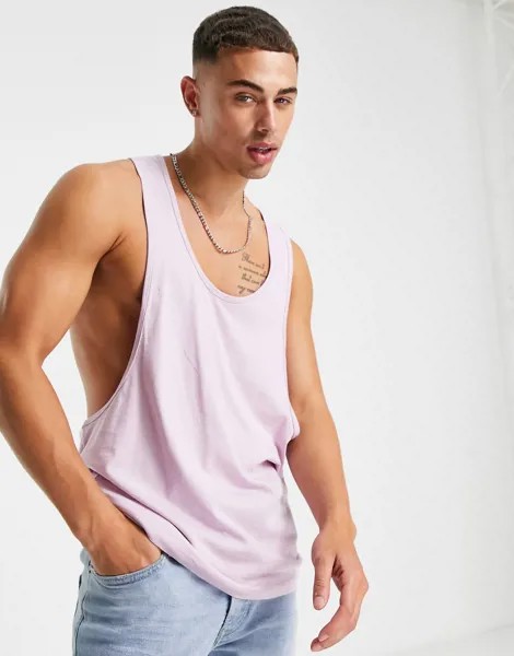 Фиолетовая майка-борцовка из органического хлопка ASOS DESIGN-Фиолетовый цвет