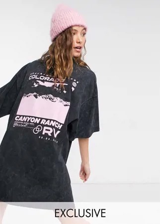 Платье-рубашка темно-серого цвета с надписью Colorado Reclaimed Vintage-Черный цвет