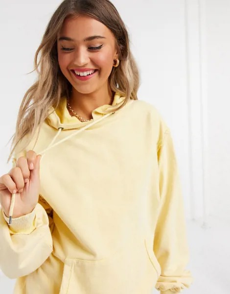 Желтый oversized-худи бойфренда ASOS DESIGN​​​​​​​