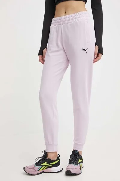 Хлопковые спортивные штаны Puma, фиолетовый