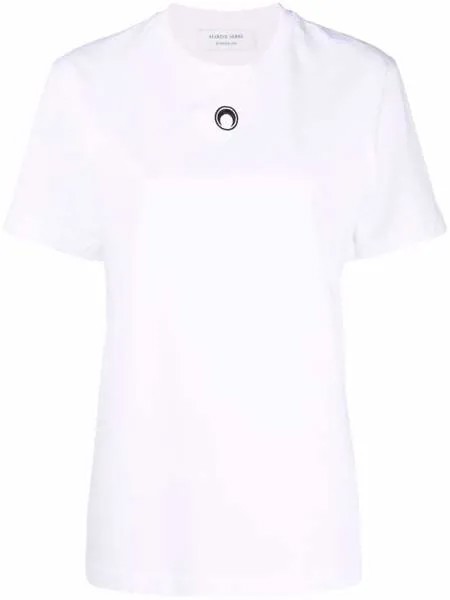 Marine Serre футболка с вышитым логотипом Crescent Moon