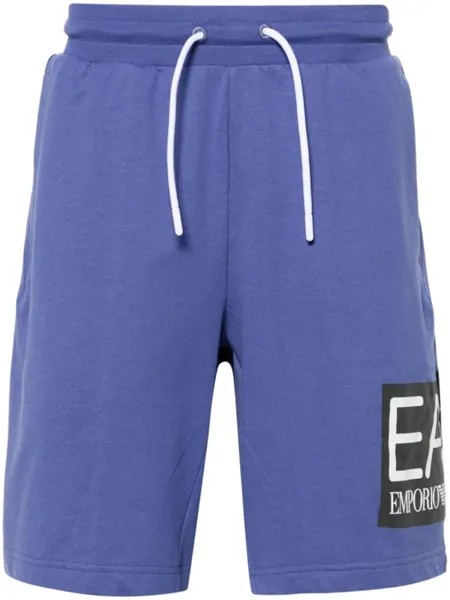 Спортивные шорты с логотипом Ea7 Emporio Armani, синий