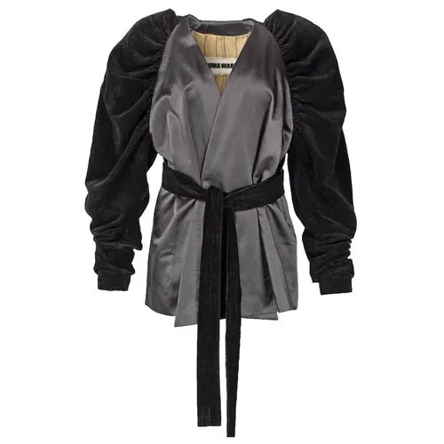 Пиджак UMA WANG, средней длины, силуэт полуприлегающий, размер l, серый