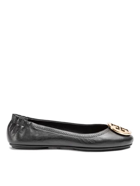 Балетки Minnie Travel Ballet With Metal Logo Tory Burch, черный