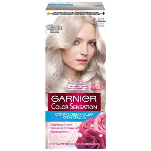 GARNIER Color Sensation Платиновые блонды стойкая крем-краска, 911, Дымчатый Ультраблонд