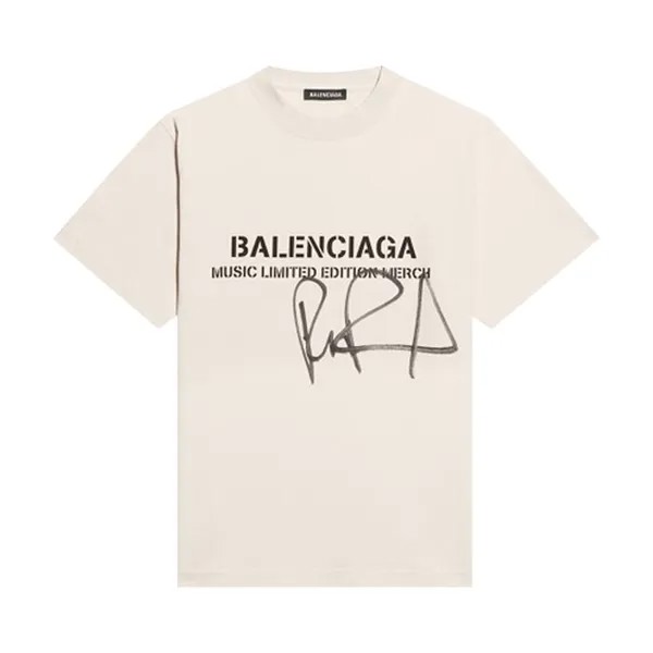 Футболка Balenciaga x RuPaul Small Fit Tee 'Chalky White/Washed Black', белый