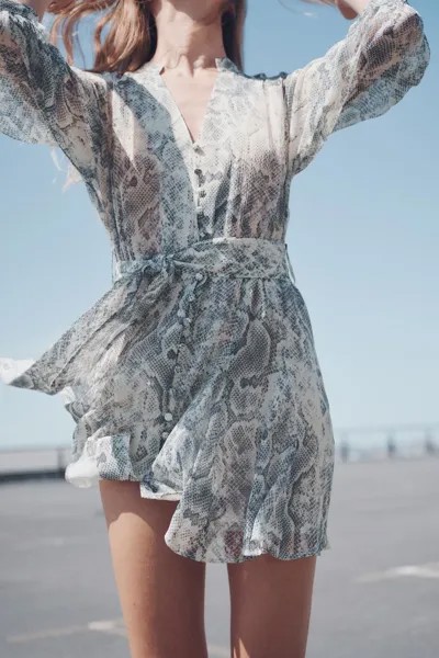 Платье с животным принтом с металлической нитью ZARA, цвет snake