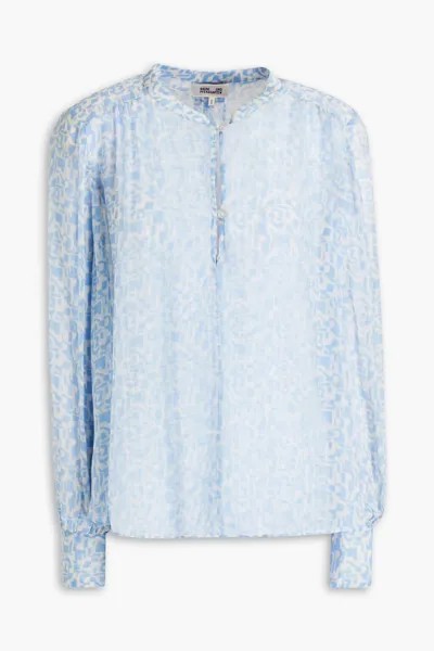 Maku собранная блузка из крепона с принтом Baum Und Pferdgarten, светло-синий