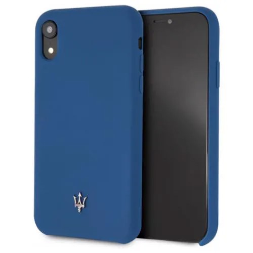 Силиконовый чехол-накладка для iPhone XR Maserati Silicone case Hard, синий (MAGSIHCI61NA)