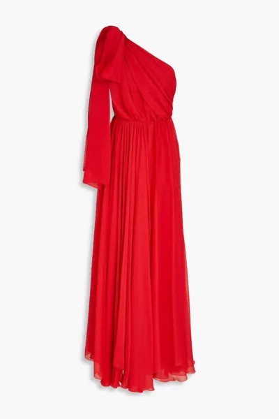 Платье из крепона Altheda на одно плечо с бантом Maria Lucia Hohan, цвет Tomato red