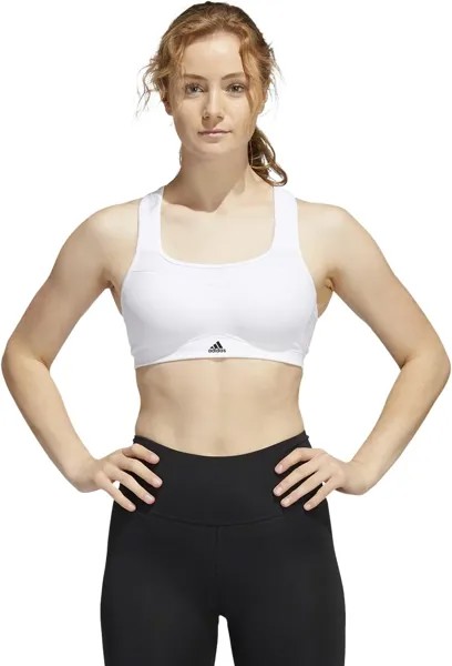 Специальный бюстгальтер с высокой поддержкой для тренировок Impact Training adidas, цвет White/Black