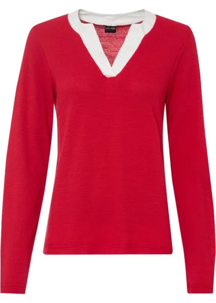 Пуловер с блузочной вставкой Bodyflirt, красный