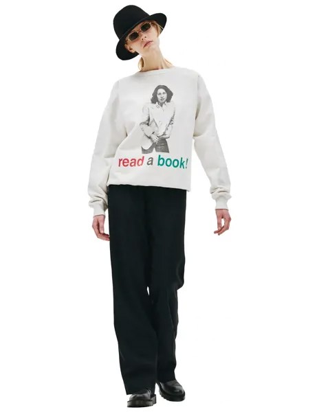 Белый свитшот c принтом Read a book