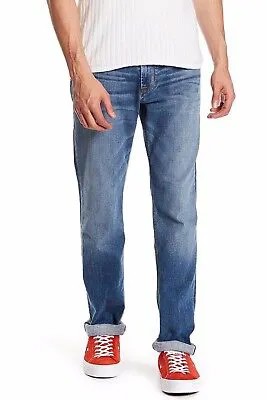 Мужские джинсы Hudson Slim Straight Size 33 x 34 DARK BLUE W/FADE MSRP $198,00 NWT