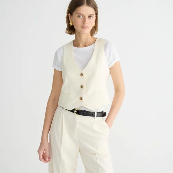 Жилет Classic-Fit из городского твила J.Crew, белый