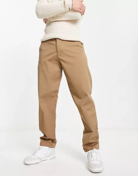 Selected Homme – брюки-чиносы коричневого цвета прямого кроя