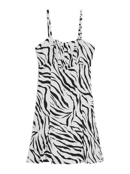 Летнее платье Bershka, черный/белый