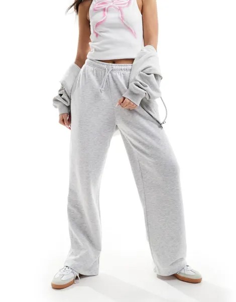 Широкие спортивные брюки серого вереска Pull&Bear