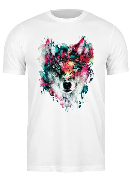 Футболка унисекс Printio Волк (абстракция) белая 3XL