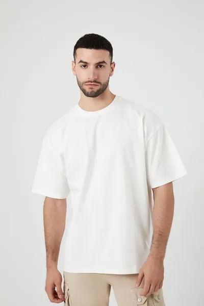 Хлопковая футболка с круглым вырезом Forever 21, белый