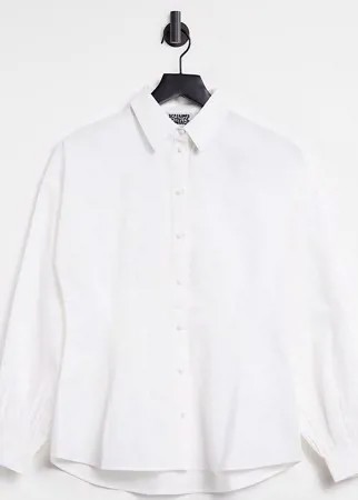 Белая рубашка из хлопкового поплина с объемными рукавами Reclaimed Vintage Inspired-Белый
