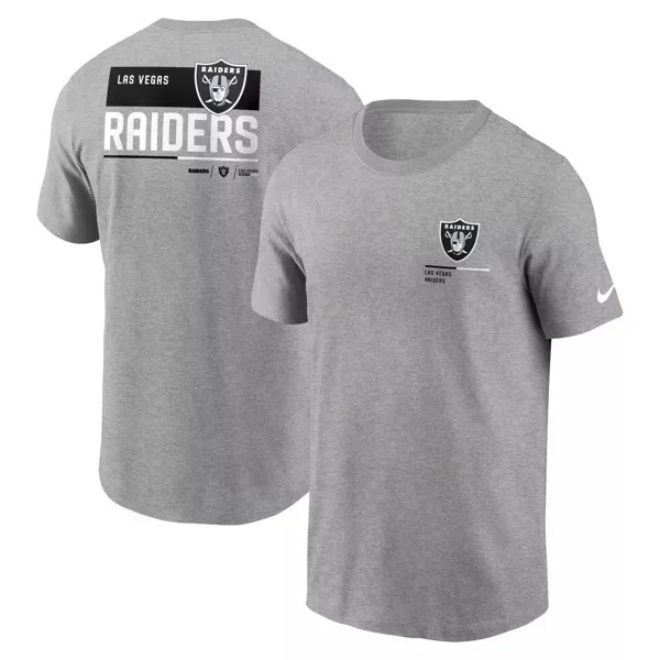 Мужская серебряная футболка Nike Las Vegas Raiders Team Incline