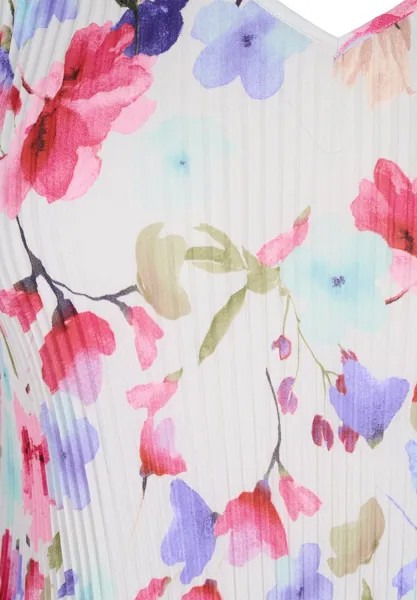 Блуза PLEATED IN FLOWER PRINT Zizzi, белый