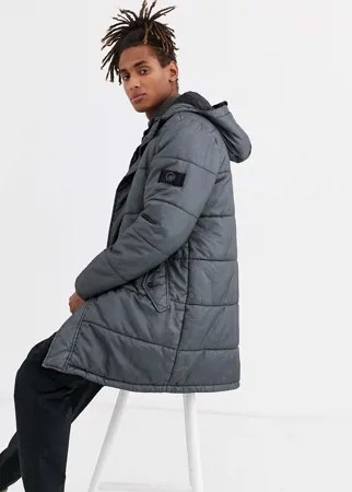 Серый пуховик Topman