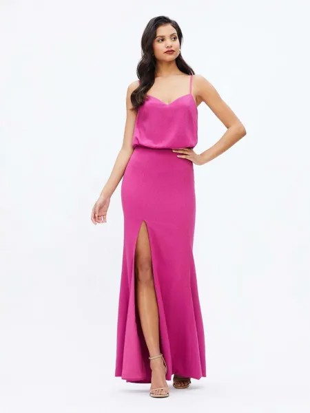 DRESS the POPULATION Платье из джерси с блузкой Gracelyn из гибискуса и высоким разрезом XL = 10/12