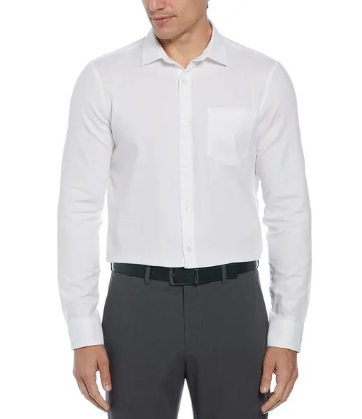 Рубашка Perry Ellis из хлопкового добби с длинными рукавами, белый
