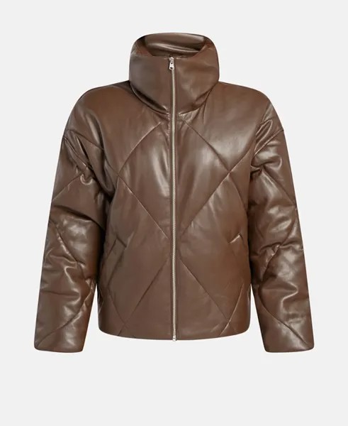 Кожаная куртка Abercrombie & Fitch, темно коричневый