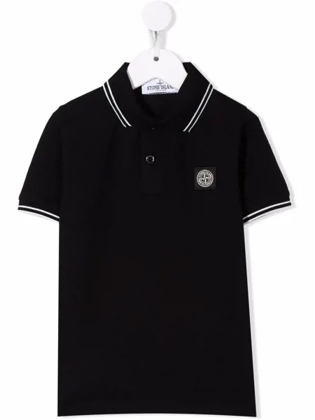 Stone Island Junior рубашка поло с нашивкой-логотипом
