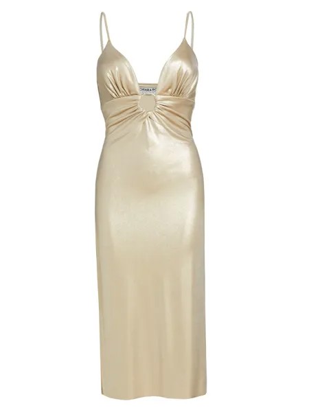 Платье миди Viridiana Splendid с эффектом металлик Chiara Boni La Petite Robe