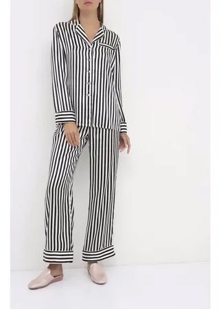 Шелковая пижама в контрастную полоску Olivia Von Halle