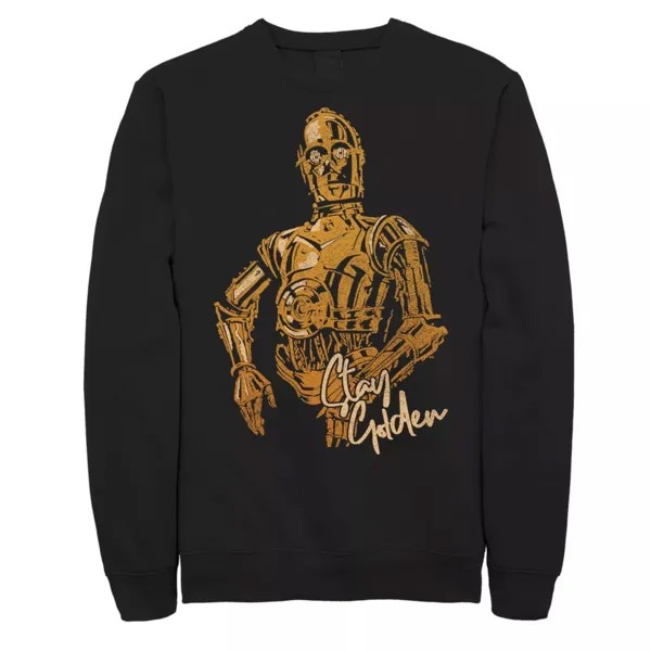 Мужской топ с графическим рисунком Star Wars The Rise of Skywalker C-3PO Stay Golden Fleece Licensed Character