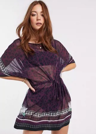 Розовая накидка с поясом Ted Baker-Фиолетовый