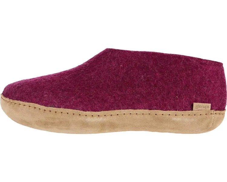 Слипперы Wool Shoe Leather Outsole Glerups, клюква