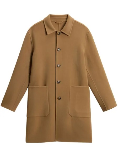 Woolrich однобортное пальто, коричневый