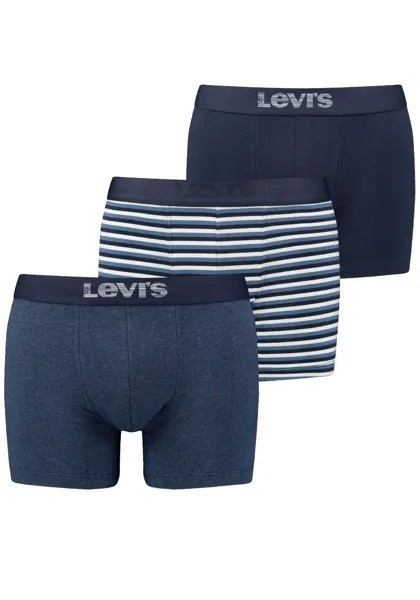 Боксеры Levi's (3 шт. в упаковке) с широким поясом с логотипом, синий
